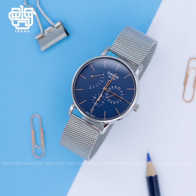Đồng hồ nam Casio MTP-E320M-2E dây thép chống nước chính hãng
