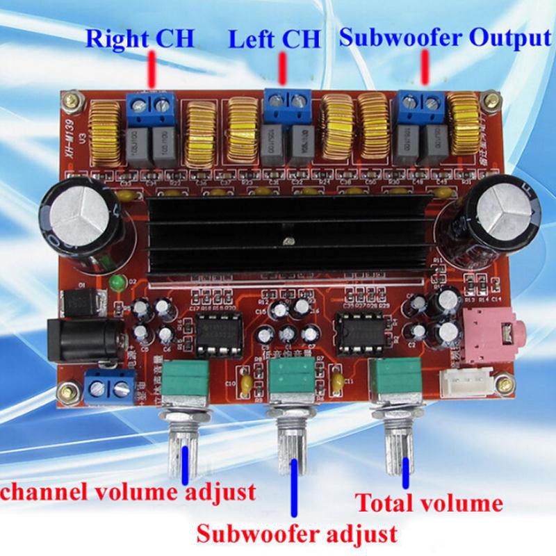 Bảng Mạch Điện Tử Xh-M139 Tpa3116D2 2x50w + 100w 12v-24v 2.1 Kênh