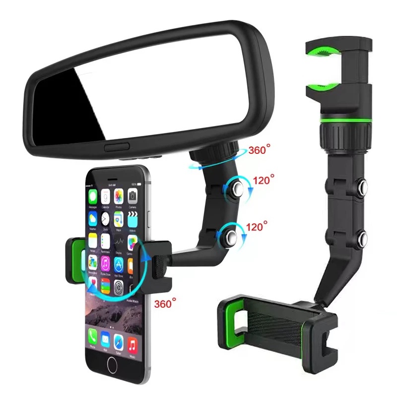 Đồng Hồ Đa Năng Xoay 360 Độ Thiết Kế Mới Năng Động Thời Trang ° Giá Đỡ Điện Thoại Gắn Kính Chiếu Hậu Xe Hơi Có Thể Điều Chỉnh Xoay Được Tương Thích Với iPhone Và Android
