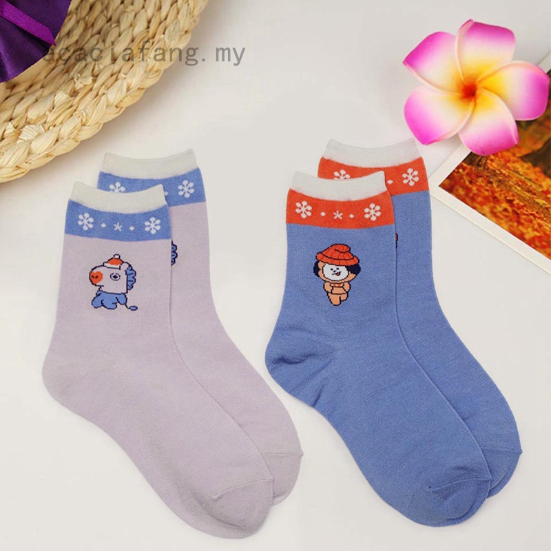 Vớ Cotton Dài In Họa Tiết Hoạt Hình Bts Thời Trang Mùa Đông Ấm Áp Cho Nam Và Nữ