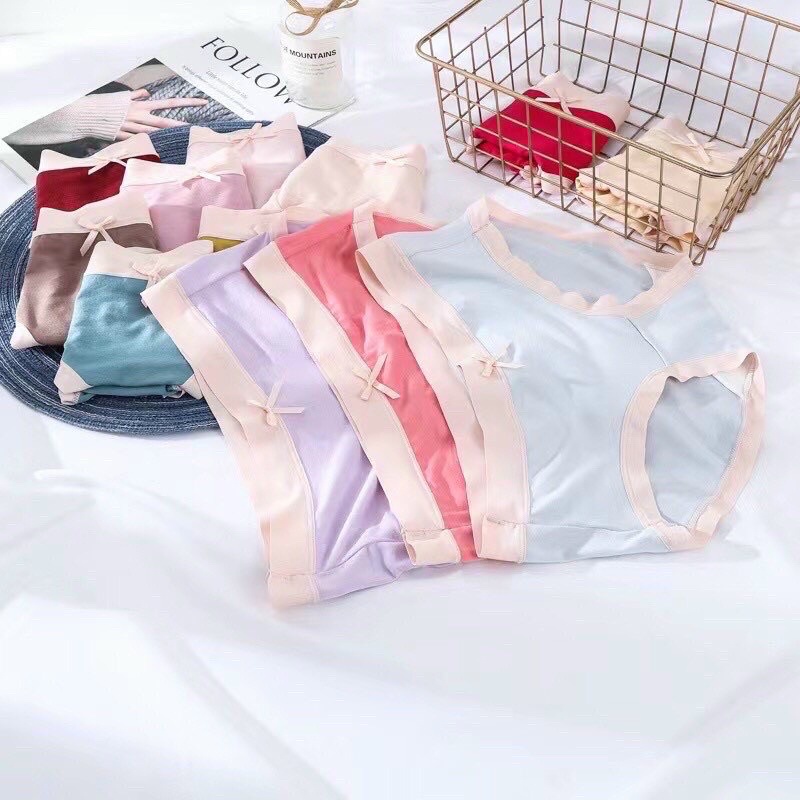 Combo 5 quần lót cotton lụa màu sắc,quần lót nữ