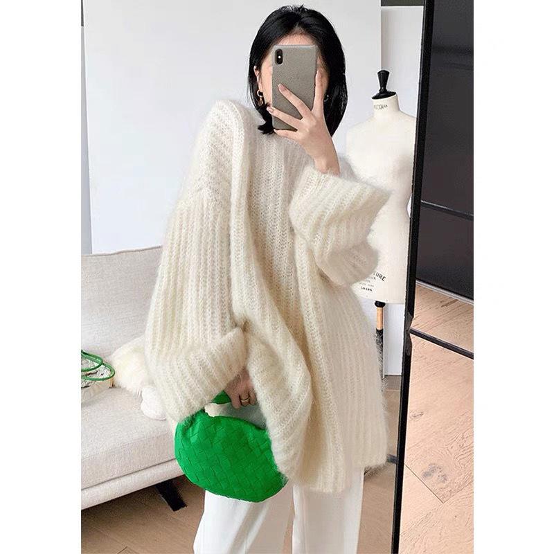 Áo Dệt Kim Tay Dài Dáng Rộng Phong Cách Phương Tây Thời Trang Thu Đông Mới