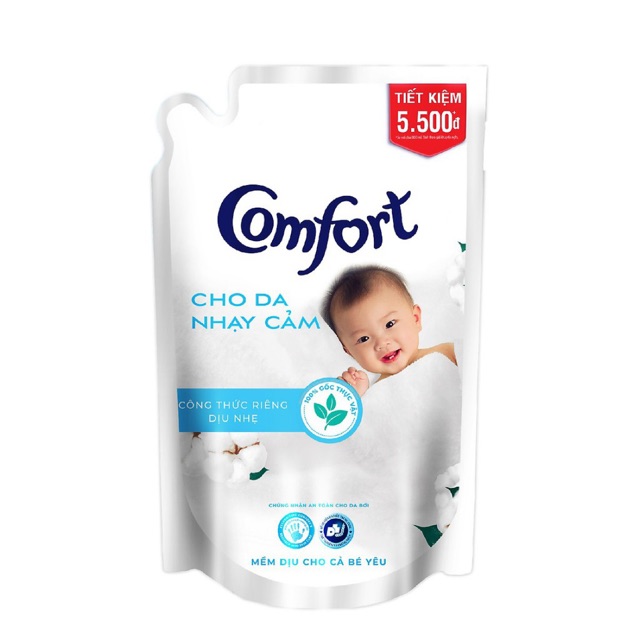 Date mới- Nước xả vải Comfort dành cho da nhạy cảm 1L8