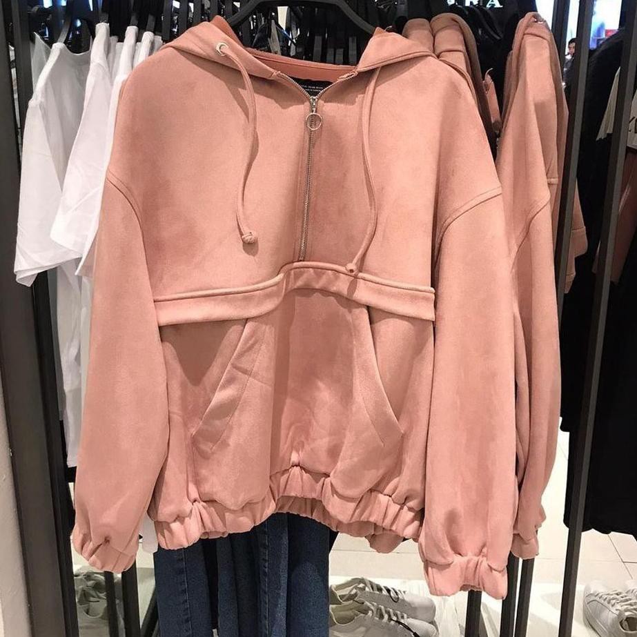 Zara Áo Hoodie Thời Trang Dạo Phố Năng Động