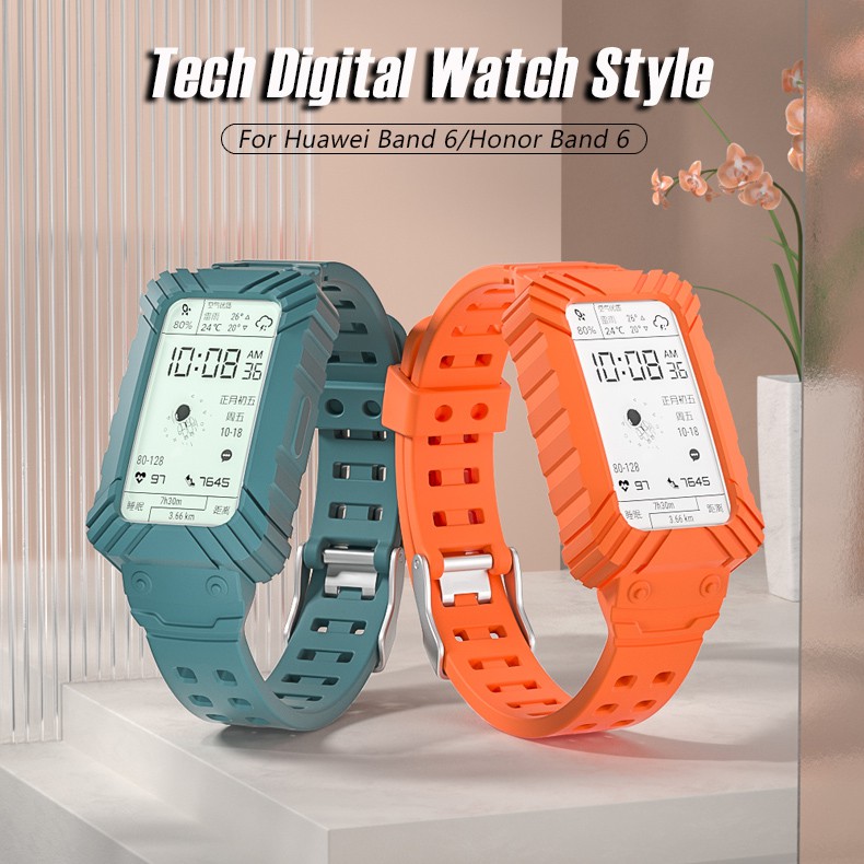 Dây Đeo + Khung Bảo Vệ Cho Đồng Hồ Thông Minh Huawei Band 6