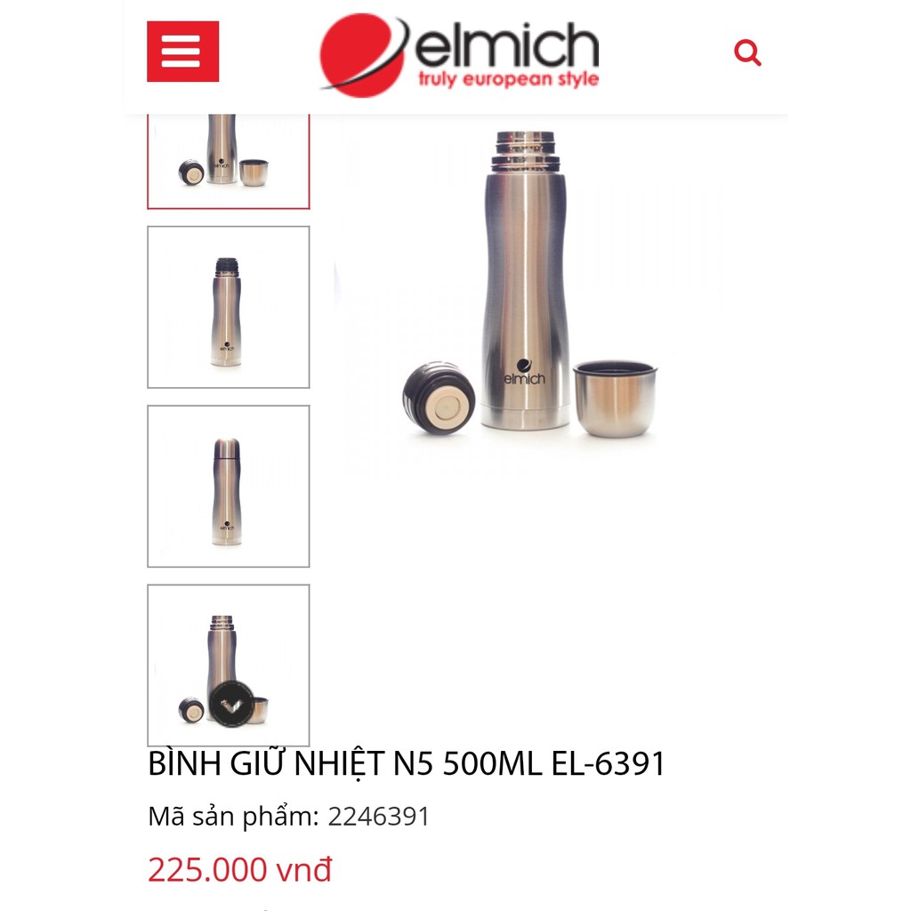 BÌNH GIỮ NHIỆT ELMICH N5 500ML EL-6391