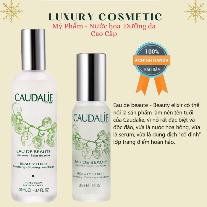 Xịt Dưỡng Caudalie - Beauty Elixir Duo 100Ml 30Ml