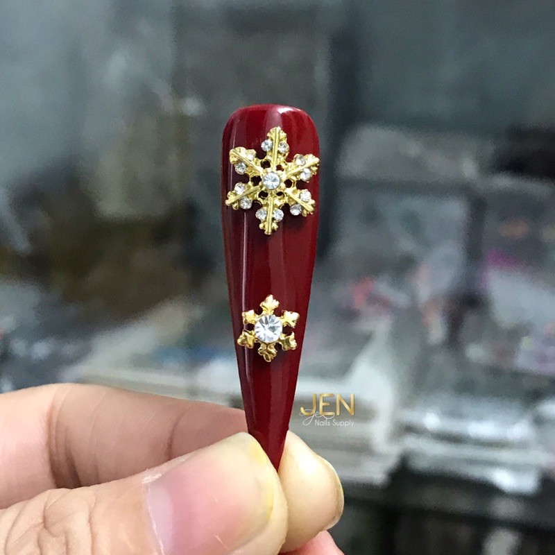 Charm nail noel hoa tuyết-charm bông tuyết Giáng sinh