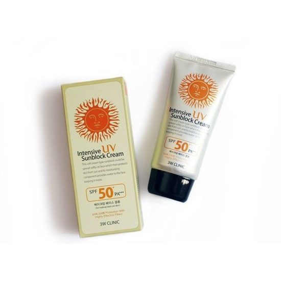 Kem Chống Nắng Kiềm Dầu, Bảo Vệ Da 3W Clinic Intensive UV Sunblock Cream SPF 50 PA+++ - Hàn Quốc Chính Hãng