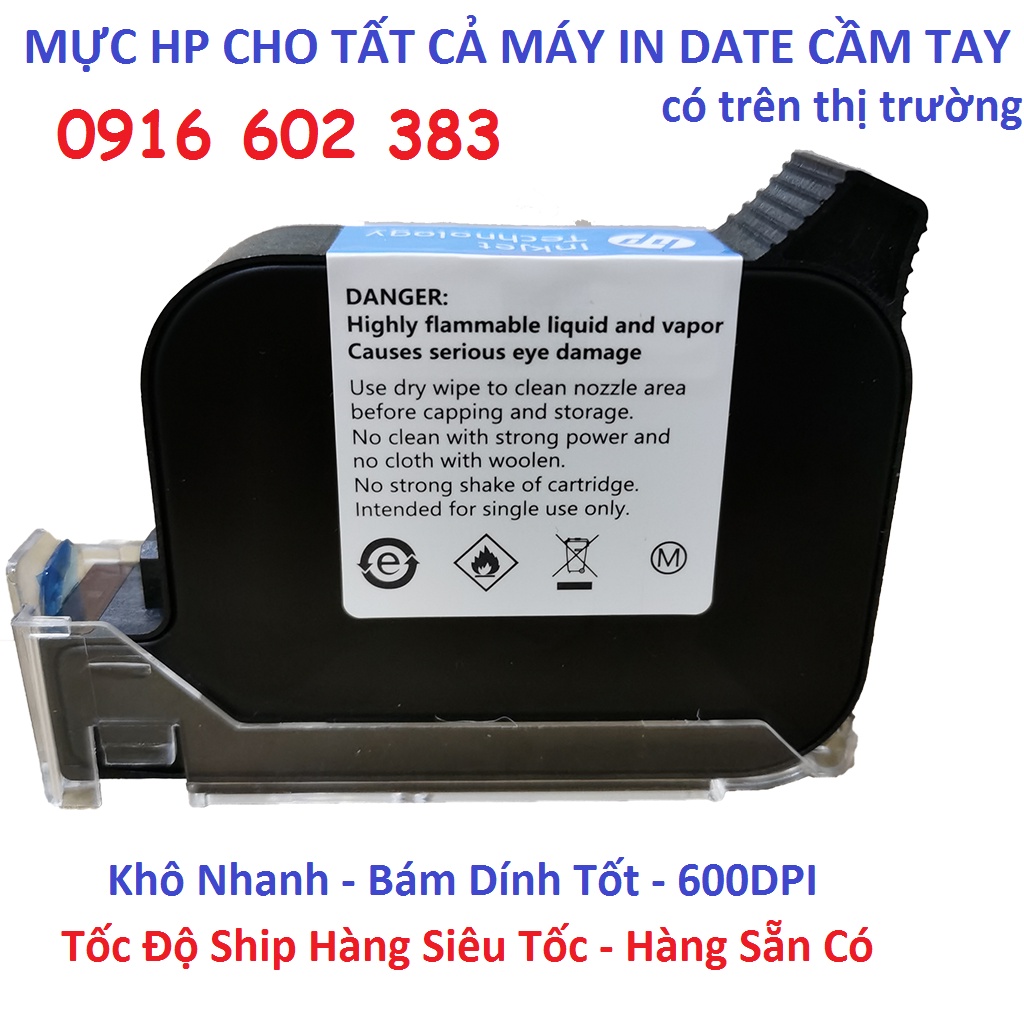 Hộp mực máy in date cầm tay - Mực HP chất lượng cao - In khô - dùng cho tất cả các máy in date cầm tay