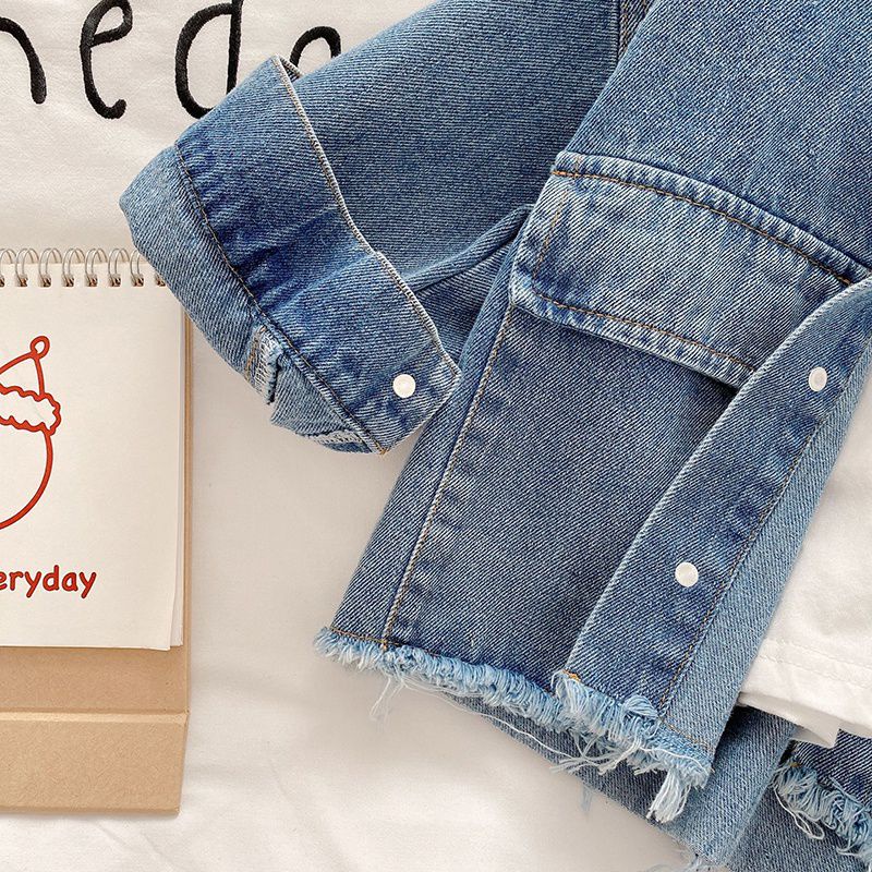 Áo Khoắc Jeans Rua Gấu Cho Bé Từ 10kg Đến 27kg
