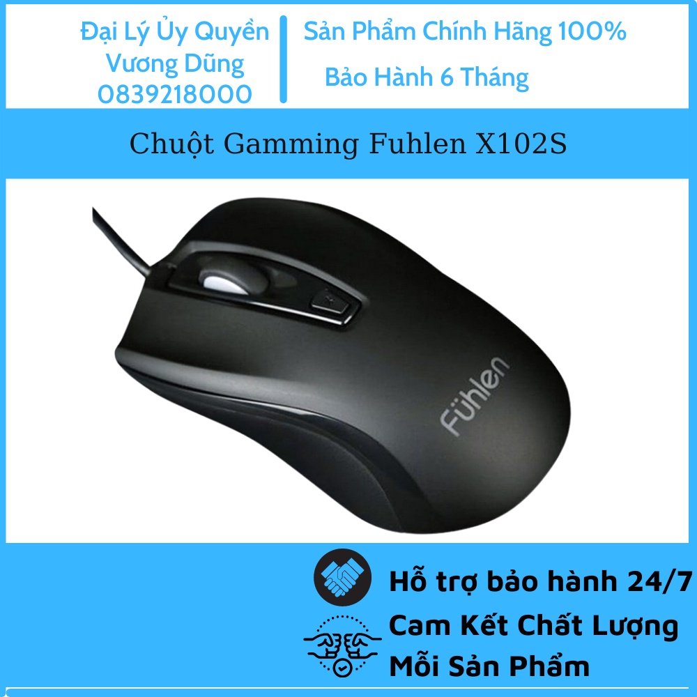 Chuột Gamming Fuhlen X102S, 2400DPI,Lò Xo Omron 10 Triệu Click