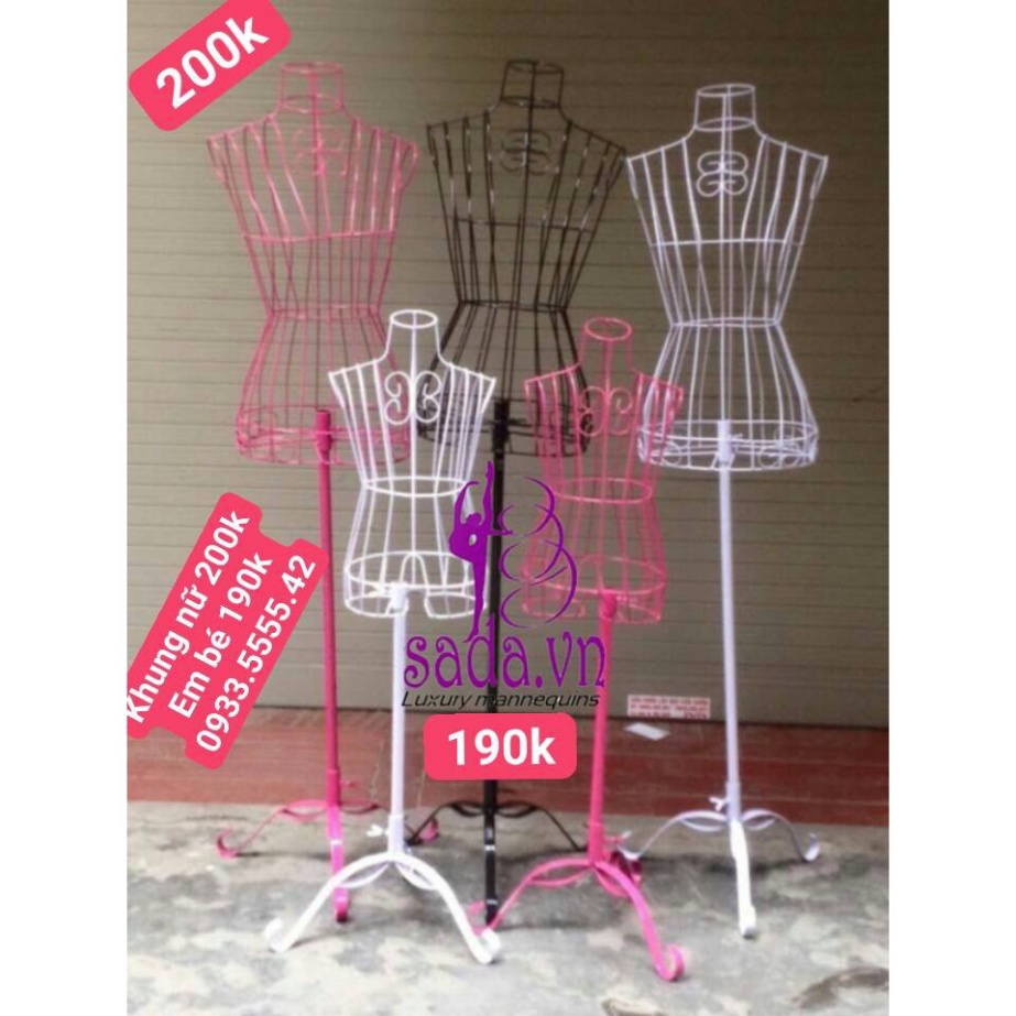 Manocanh khung sắt nam-nữ-em bé  sắt sơn tĩnh điện xài bền dễ tháo lắp và vận chuyển , lên form đẹp