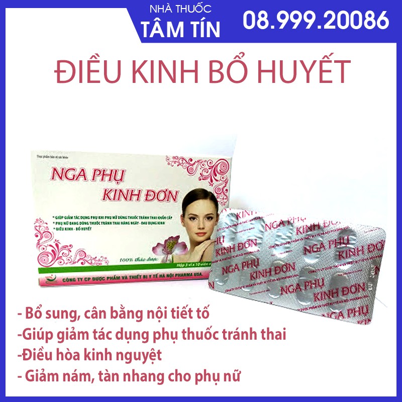 Viên uống phụ khoa điều hòa kinh nguyệt ❤️CHÍNH HÃNG👍 Nga Phụ Kinh Đơn ❤️giúp ổn định nội tiết tố, hỗ trợ đau bụng kinh