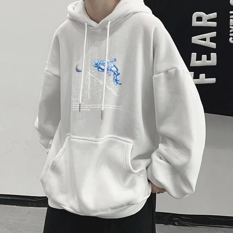 Áo Hoodie Mỏng Dáng Rộng In Hình Phi Hành Gia Galaxy Thời Trang Unisex M-8XL