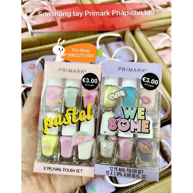 Sơn móng tay Primark Nail Polish Pháp cho bé (set 12)