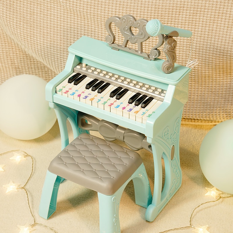 Đàn piano điện giúp giáo dục âm nhạc sớm cho trẻ tặng kèm mic và ghế ngồi siêu xinh, Piano mini cho trẻ học nhạc