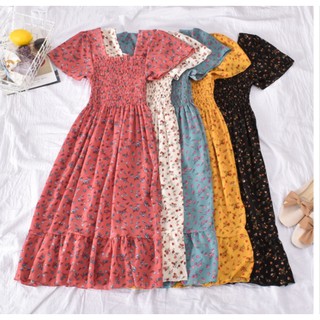 Đầm maxi voan xếp ly