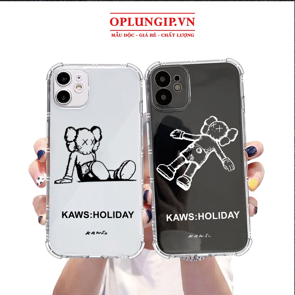 Ốp lưng iph one chống sốc trong suốt bảo vệ camera Kaws cho iph one 13 pro max xs 11 12 pro max mini 6 s 7 8 plus x r