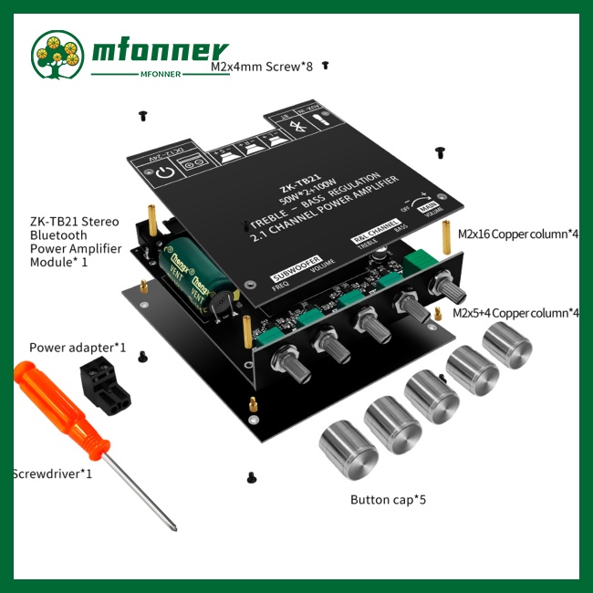 Bảng Mạch Khuếch Đại Âm Thanh Bluetooth 2.1 50W x 2 + 100w