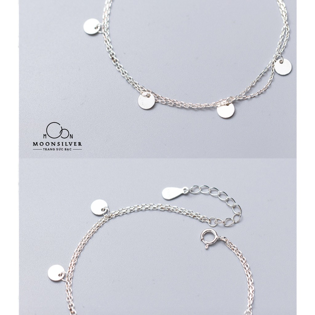 Lắc chân bạc nữ 2 dây tag tròn | BigBuy360 - bigbuy360.vn