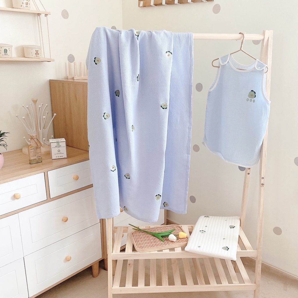 Chăn Điều Hòa Cho Bé Thêu Cao Cấp MONONA Kháng Khuẩn Tự Nhiên Và Thấm Hút Mồ Hôi Siêu Tốt