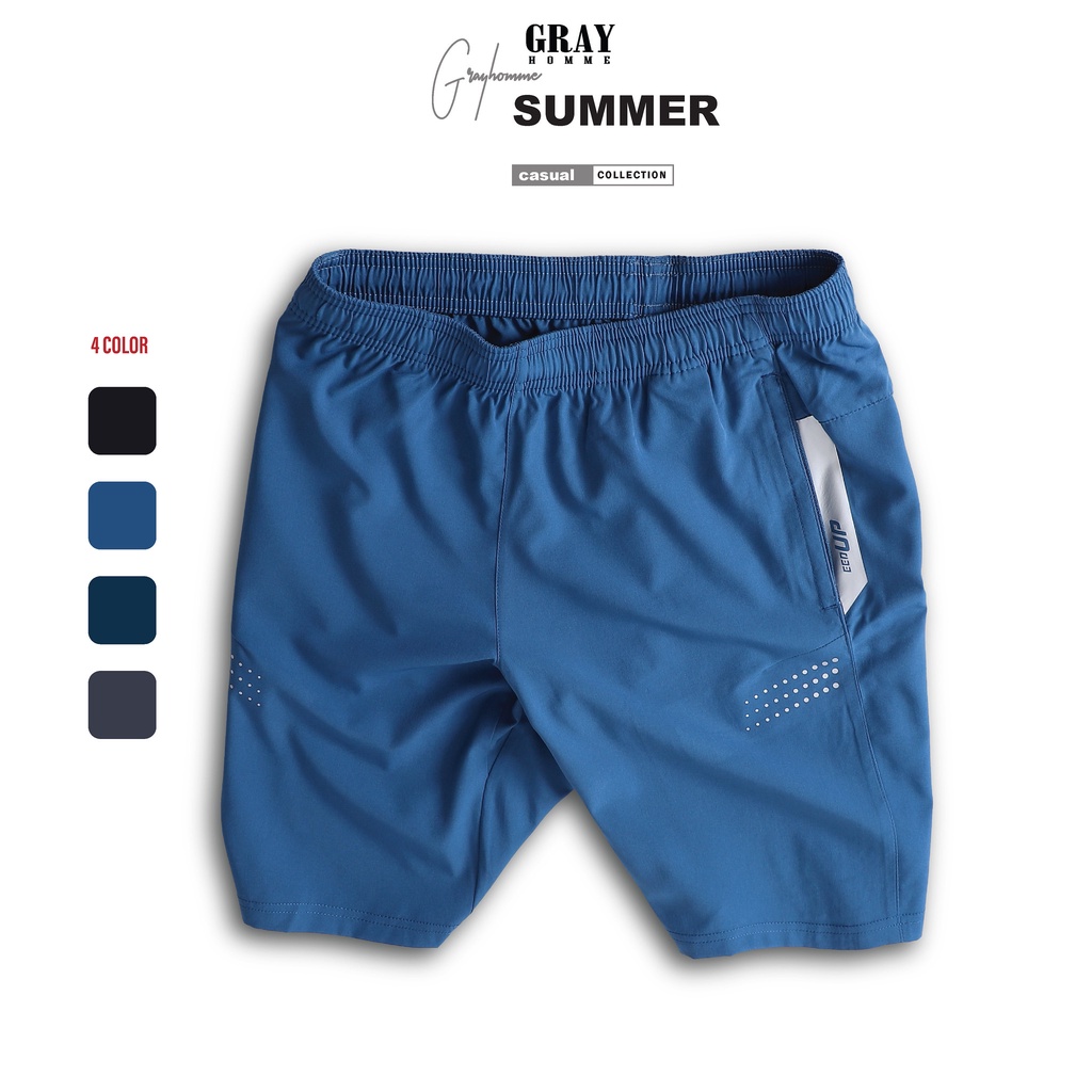 Quần đùi nam thể thao GRAYHOMME short vải gió mềm siêu nhẹ trẻ trung năng động