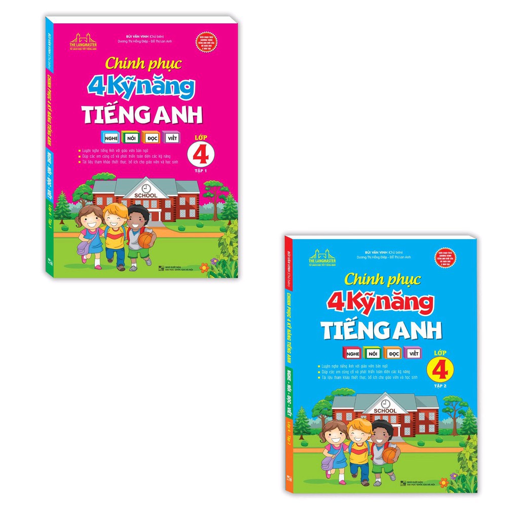 Sách Combo Chinh phục 4 kỹ năng tiếng anh Nghe - nói - đọc - viết lớp 3+Lớp 4+lớp 5