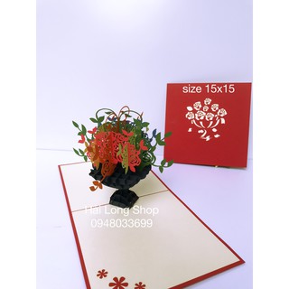 Chậu Hoa 1 - Flower  - Thiệp 3D