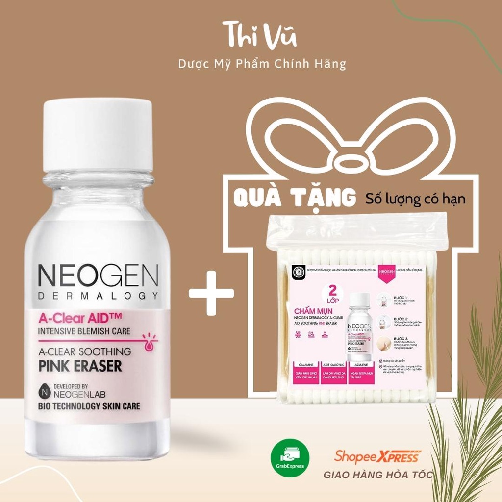 Chấm Mụn Neogen 2 Lớp Sau 4H Neogen Dermalogy A-Clear Aid Soothing Pink Eraser 15ml - Thi Vũ