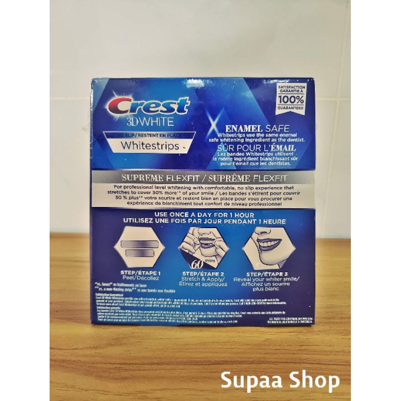 Miếng dán răng Crest 3D Whitestrips Supreme Flexfit