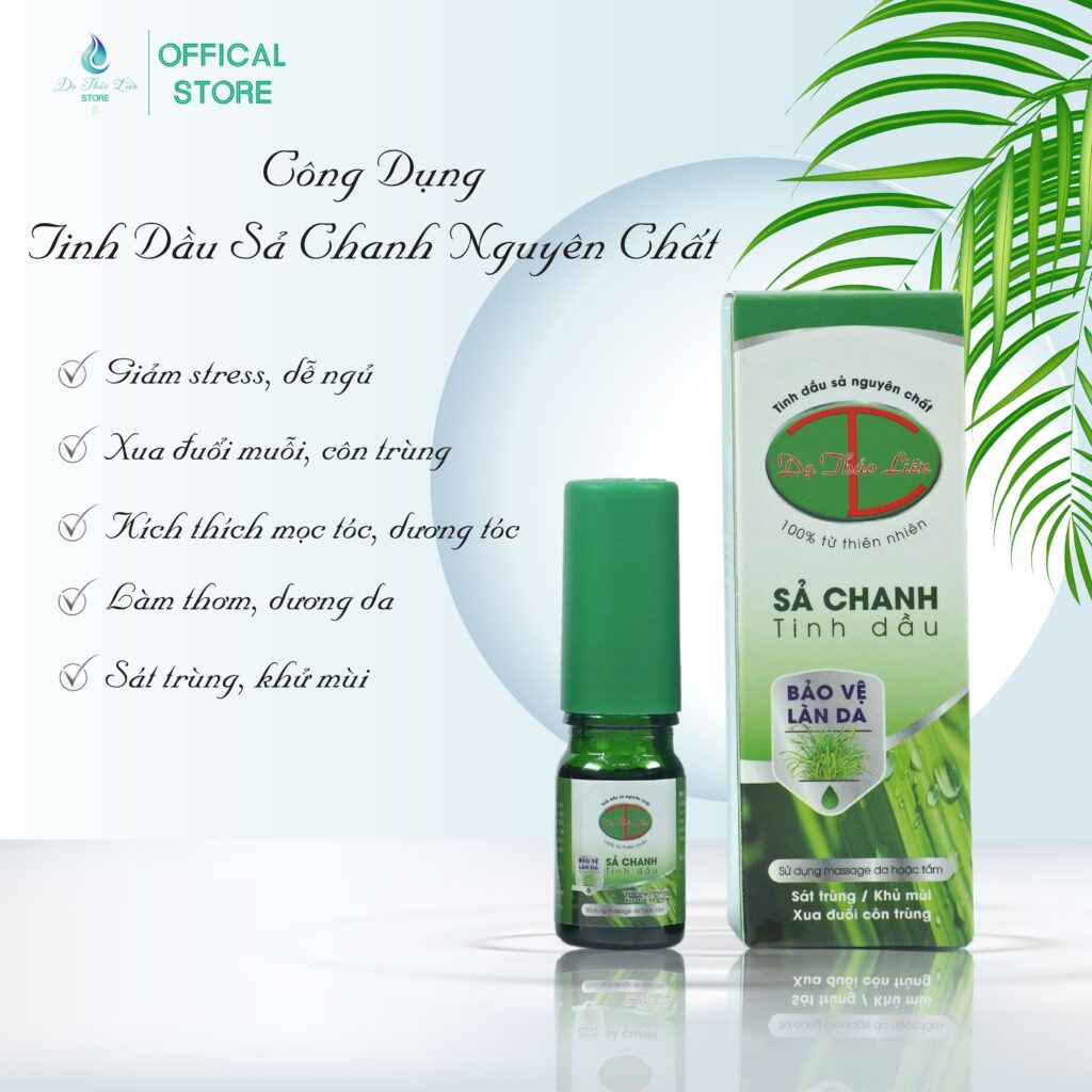 Tinh Dầu Xả Nguyên Chất 5ML Dạ Thảo Liên hống muỗi, xông phòng, khử khuẩn
