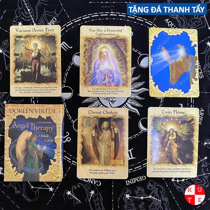 Bài Oracle Angel Therapy 44 Lá Bài Mạ Vàng Tặng File Tiếng Anh Và Đá Thanh Tẩy E76