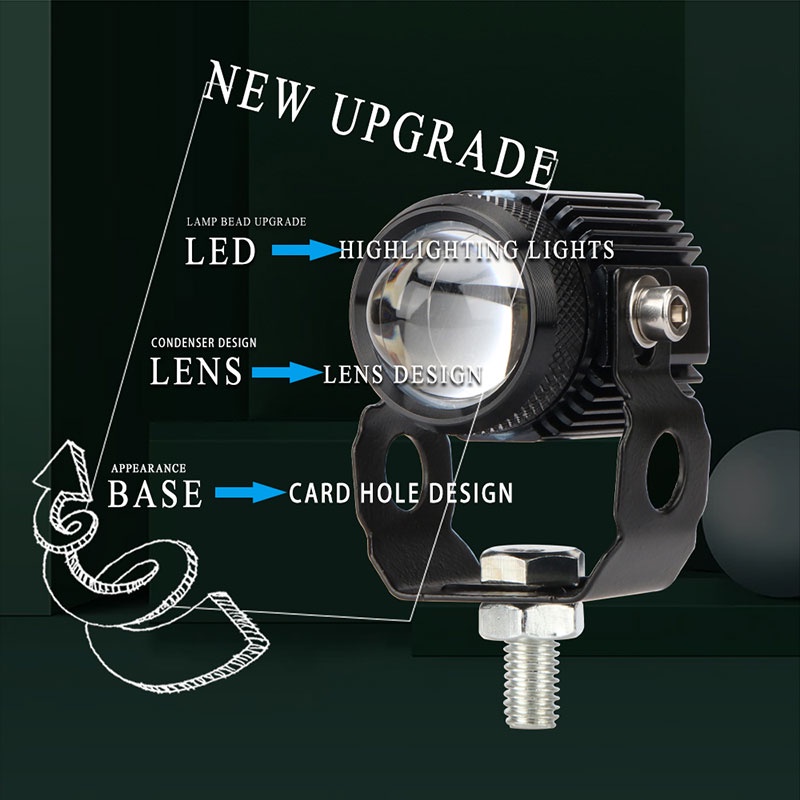 Đèn Pha LED Hai Màu Chống Thấm Nước IP67 Tiện Dụng Cho Xe Máy