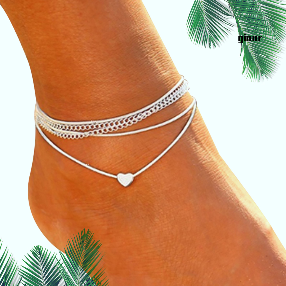 Lắc Chân Nhiều Lớp Mặt Hình Trái Tim Thời Trang | BigBuy360 - bigbuy360.vn