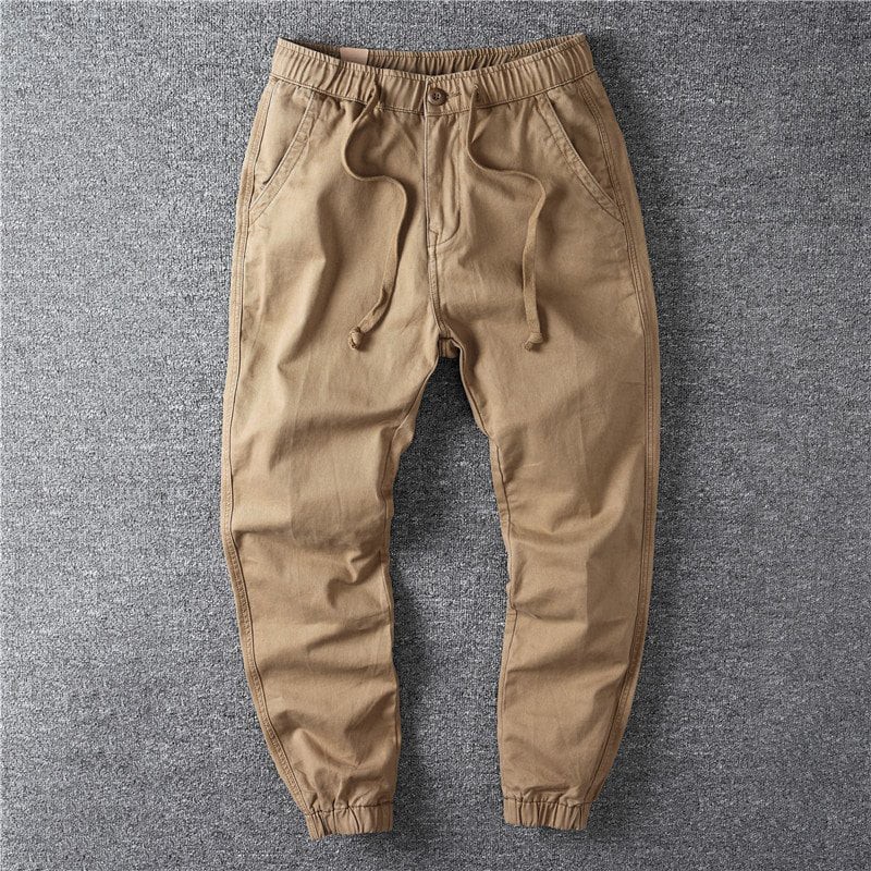 Quần Jogger kaki co giãn - Thiết kế khoá kéo lưng thun