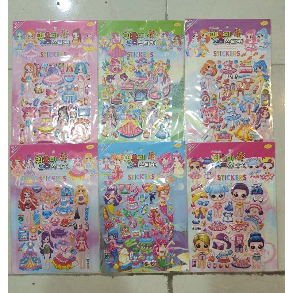 Đồ Chơi tấm Dán Sticker 3D Kèm Tranh Tô Màu Khổ To A4