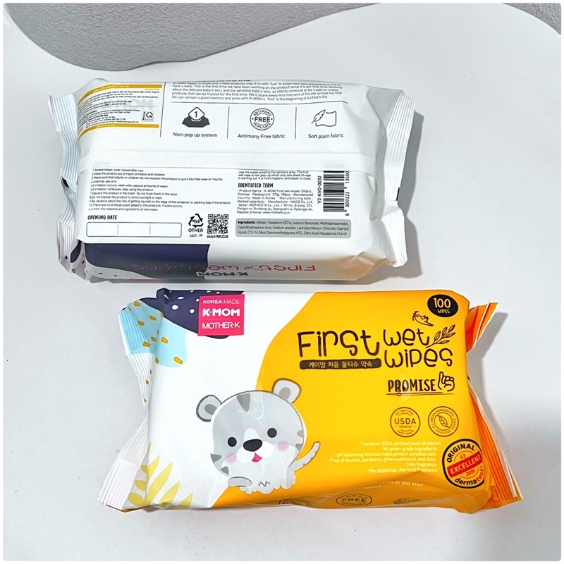 Khăn ướt cho bé K-Mom Hàn Quốc bịch 100 tờ