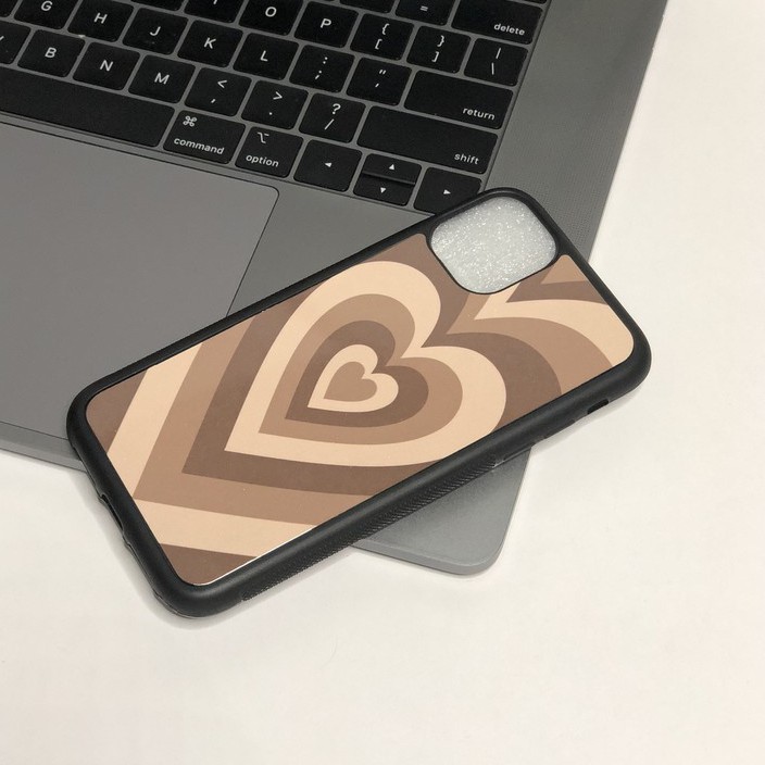 Ốp lưng cao cấp THINKCASE IPHONE Brown Heart Wallpaper