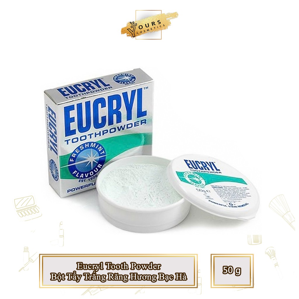 [Đại Lý Chính Thức] Bột Tẩy Trắng Răng Eucryl Tooth Powder Hương Bạc Hà 50gr - Bột Tẩy Trắng Răng Khủ Mùi Hôi Miệng