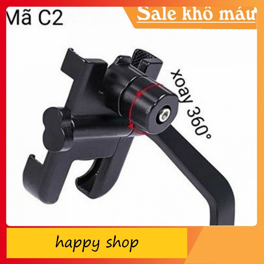 Kẹp C2 - Giá Đỡ - Kẹp Điện Thoại Gắn Xe Máy  Chống Rung, Chống Cướp Cực Chắc Chắn - Tháo Lắp Dễ Dàng - Happy Shop.
