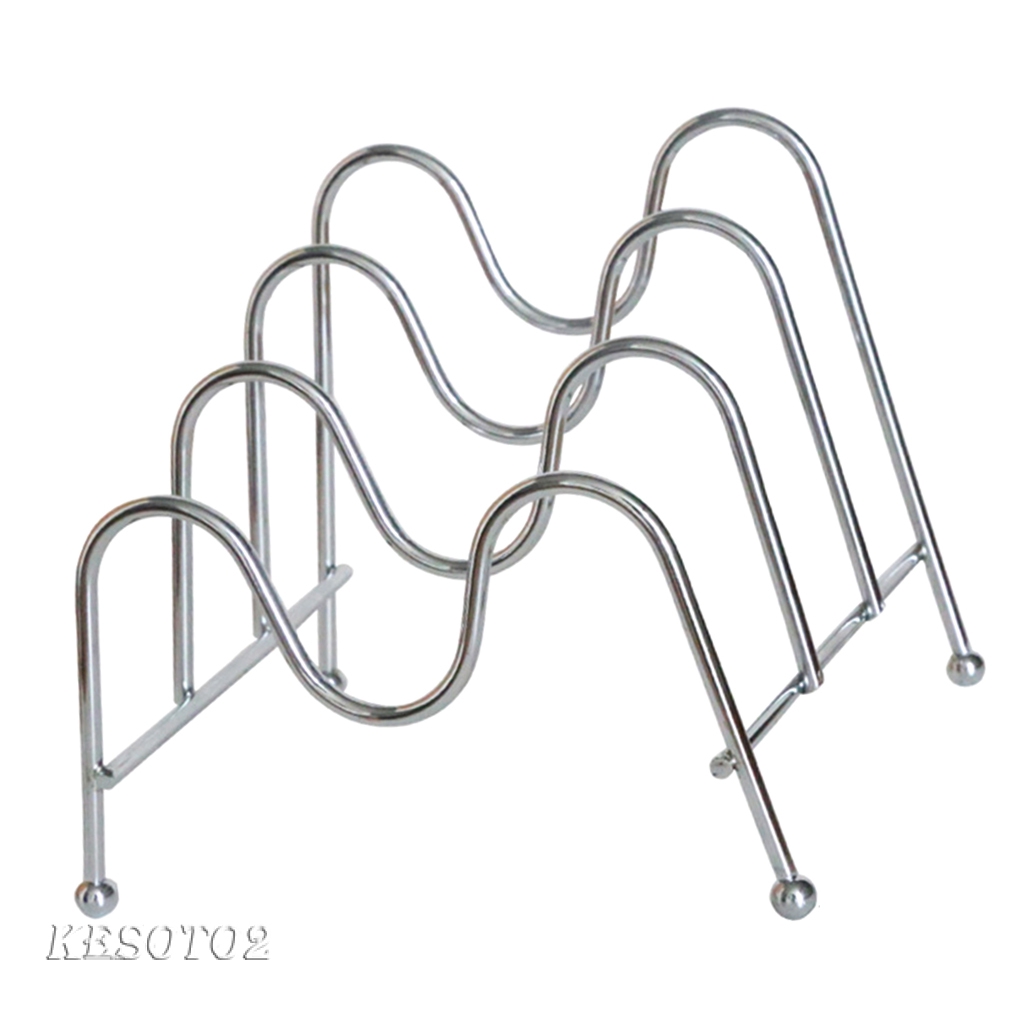 Giá Để Nắp Nồi / Thớt 3 Ngăn Bằng Thép Không Gỉ Kesoto2