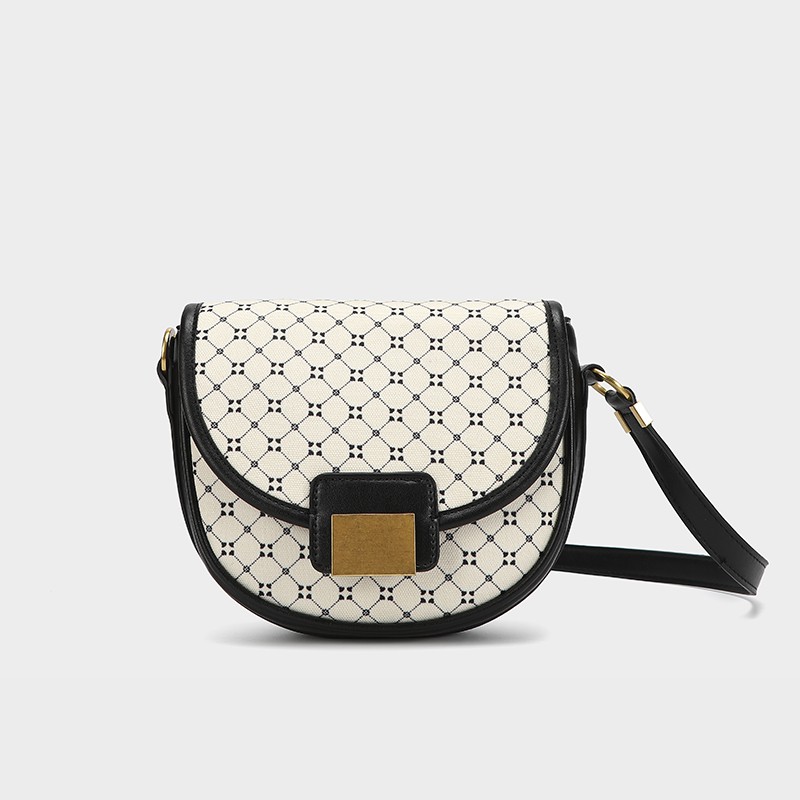 TÚI XÁCH ZARA XUẤT DƯ TUỒN NỮ MÀU KEM HOẠ TIẾT CARO