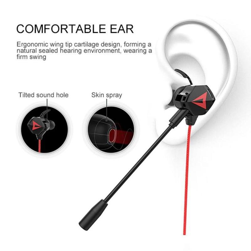 GAMO G9 Tai nghe chơi game Âm thanh nổi Bass kép Micrô giảm tiếng ồn Tai nghe thể thao PUBG Earbuds Mic Mobile G5