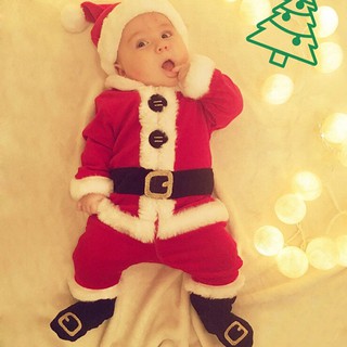 (hàng sẵn) - set bộ quần áo ông già noel 4 món