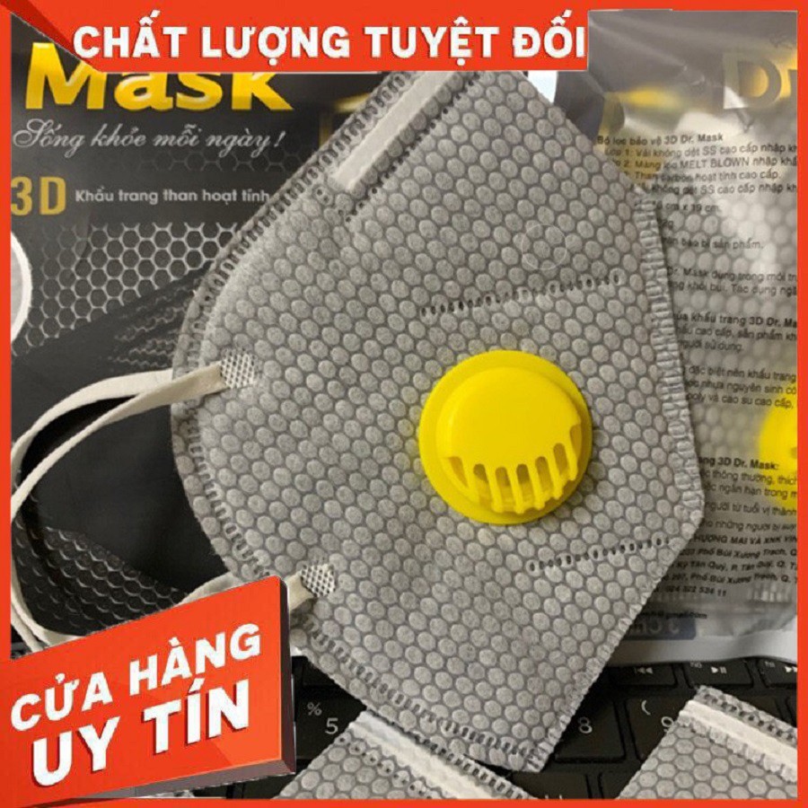 Khẩu Trang Kháng Khuẩn Dr Mask Có Van Thở, Hàng Việt Nam  Có Lớp Kháng Khuẩn, Lớp Than Hoạt Tính