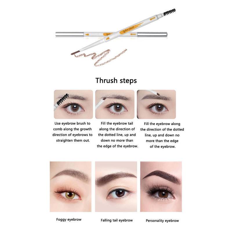 Bút Chì Kẻ Lông Mày Hai Đầu 5 Màu Tự Nhiên Lâu Trôi Kháng Nước