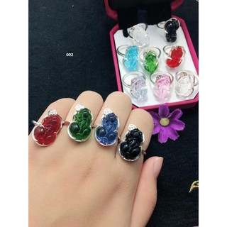 Nhẫn bạc tỳ hưu ngậm đồng xu