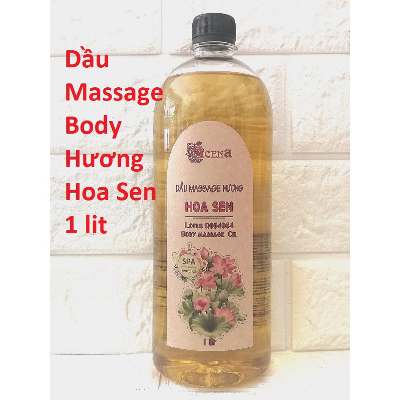 Tinh Dầu Massage Body Hoa Sen ACENA 1000ml Chuẩn Spa, Hương Thơm Lôi Cuốn Quyến Rũ