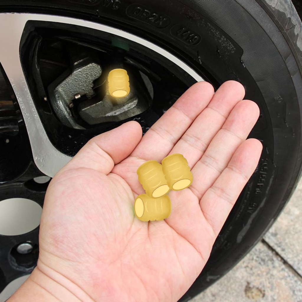 Nắp Van Bánh Xe Hơi/Xe Máy Điện Phát Sáng Bằng Silicone Chống Bụi Chống Gỉ